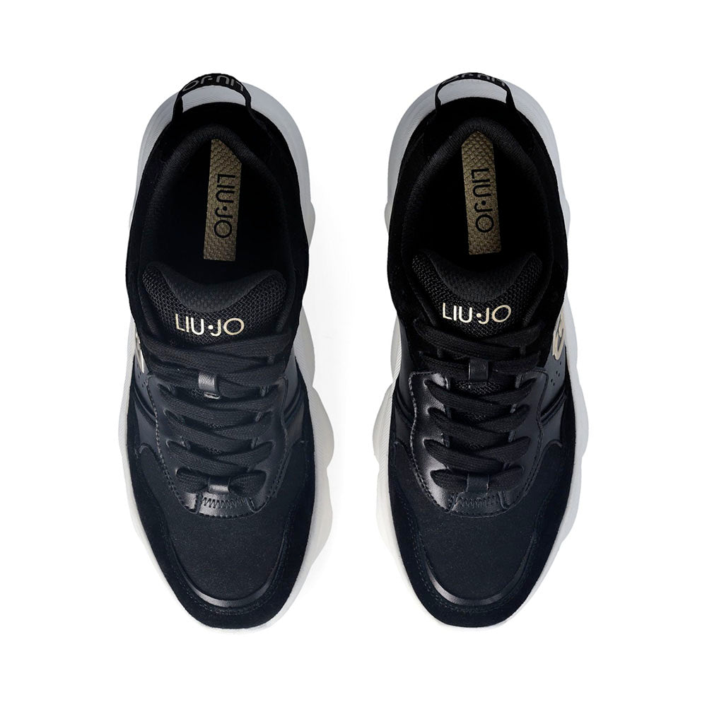 Scarpe Donna LIU JO Steffy 01 Sneakers Chuncky in Suede e Pelle Nera