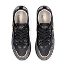 Sneakers Platform Donna LIU JO Maxi Wonder 01 stampa Saffiano con Logo Monogram Nero