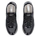 Women's Black Mesh Platform Sneakers LIU JO Maxi Wonder 01 with Glitter