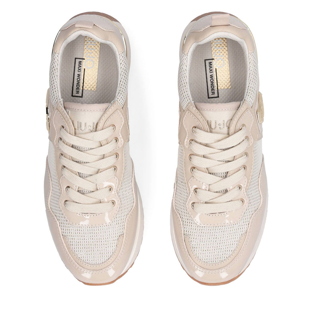 Women's Platform Sneakers LIU JO Maxi Wonder 01 in Rope Mesh with Glitter