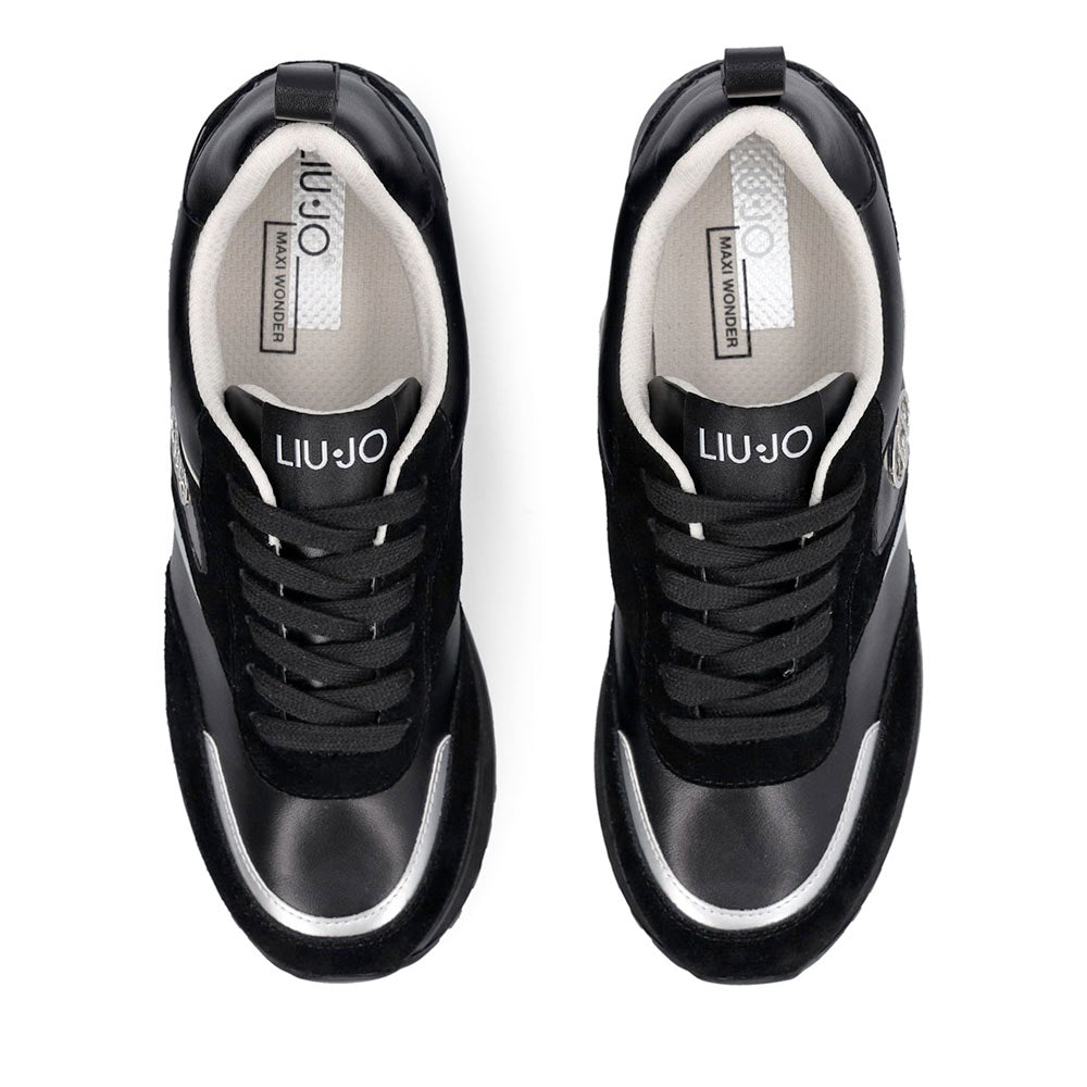 Sneakers Platform Donna LIU JO Maxi Wonder 97 in Pelle e Suede Nero