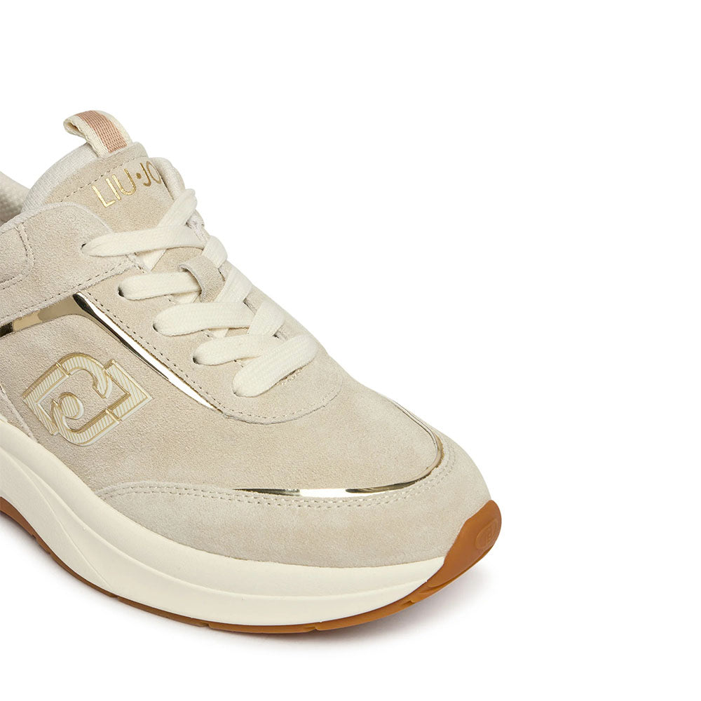 Sneakers Donna LIU JO Stardust 01 in Suede e Vernice color Latte
