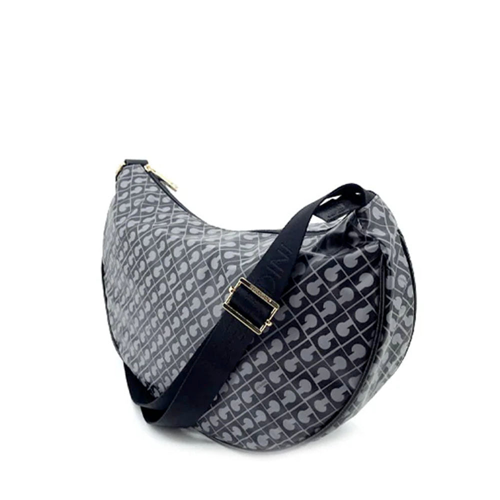 GHERARDINI Damen-Halbmondtasche aus Softy-Gewebe in Granitfarben