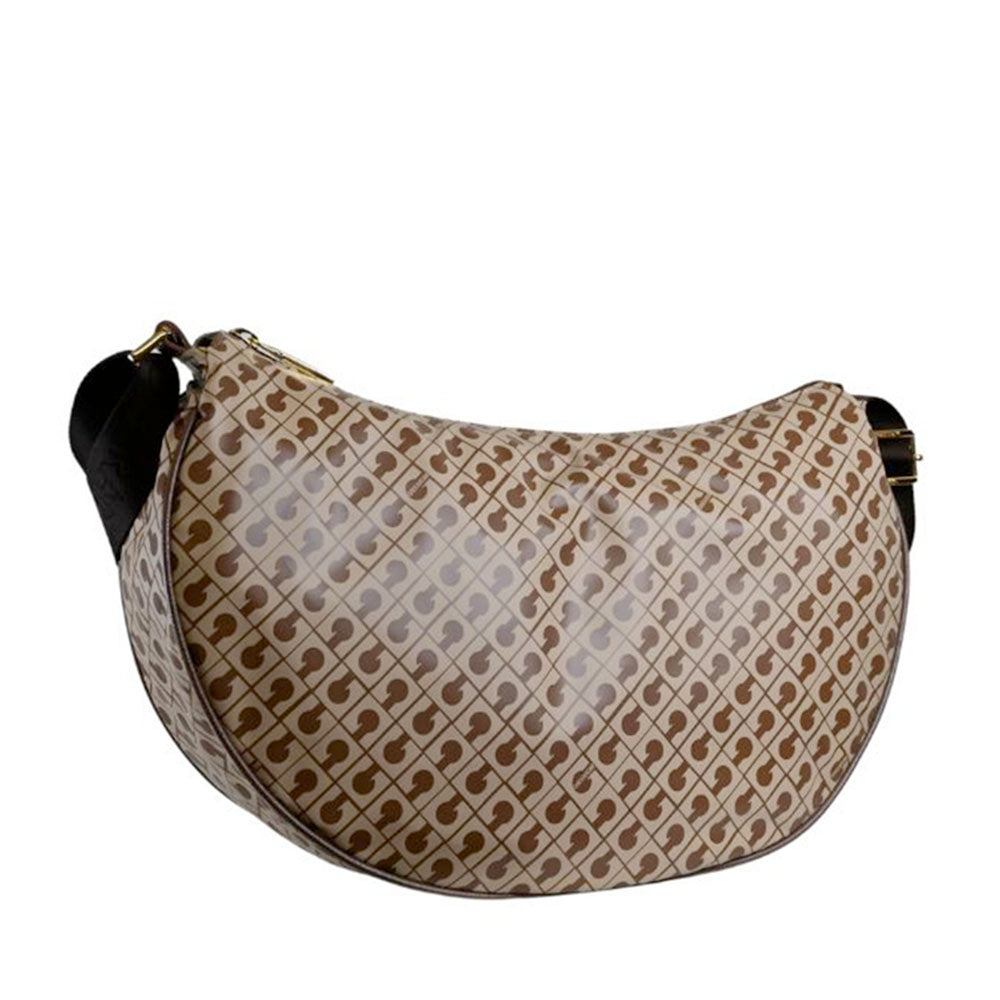 Borsa Donna Mezzaluna GHERARDINI in Tessuto Softy colore Tabacco - Burro