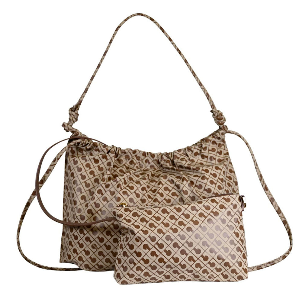 Damen-Beuteltasche GHERARDINI aus Softy-Stoff in Tabacco - Burro