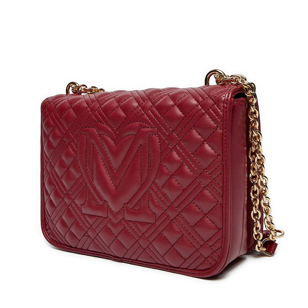 Borsa Donna a Spalla e Tracolla LOVE MOSCHINO linea Quilted Rosso Vino
