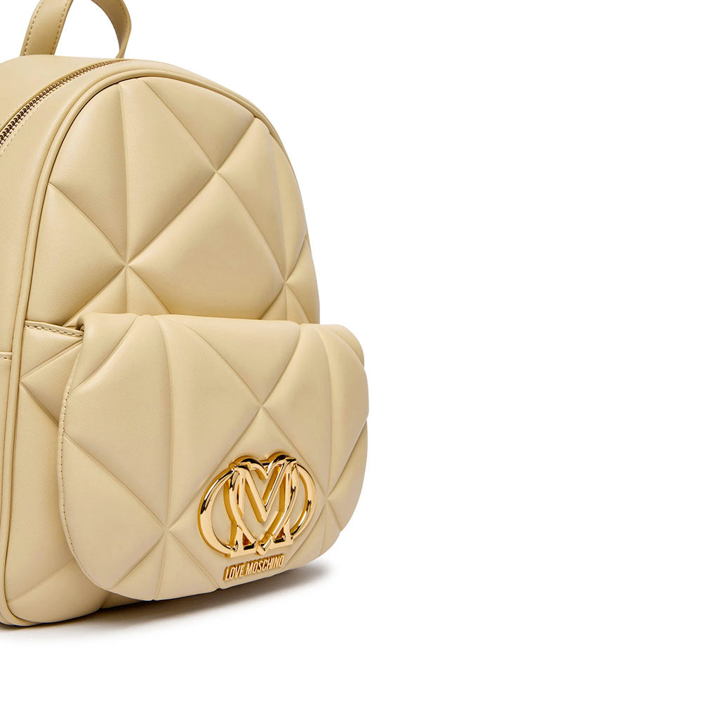 Zaino Donna Trapuntato LOVE MOSCHINO linea Embossed color Burro