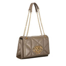 Gesteppte Damen-Schulter- und Umhängetasche LOVE MOSCHINO Modell Embossed in Taupe