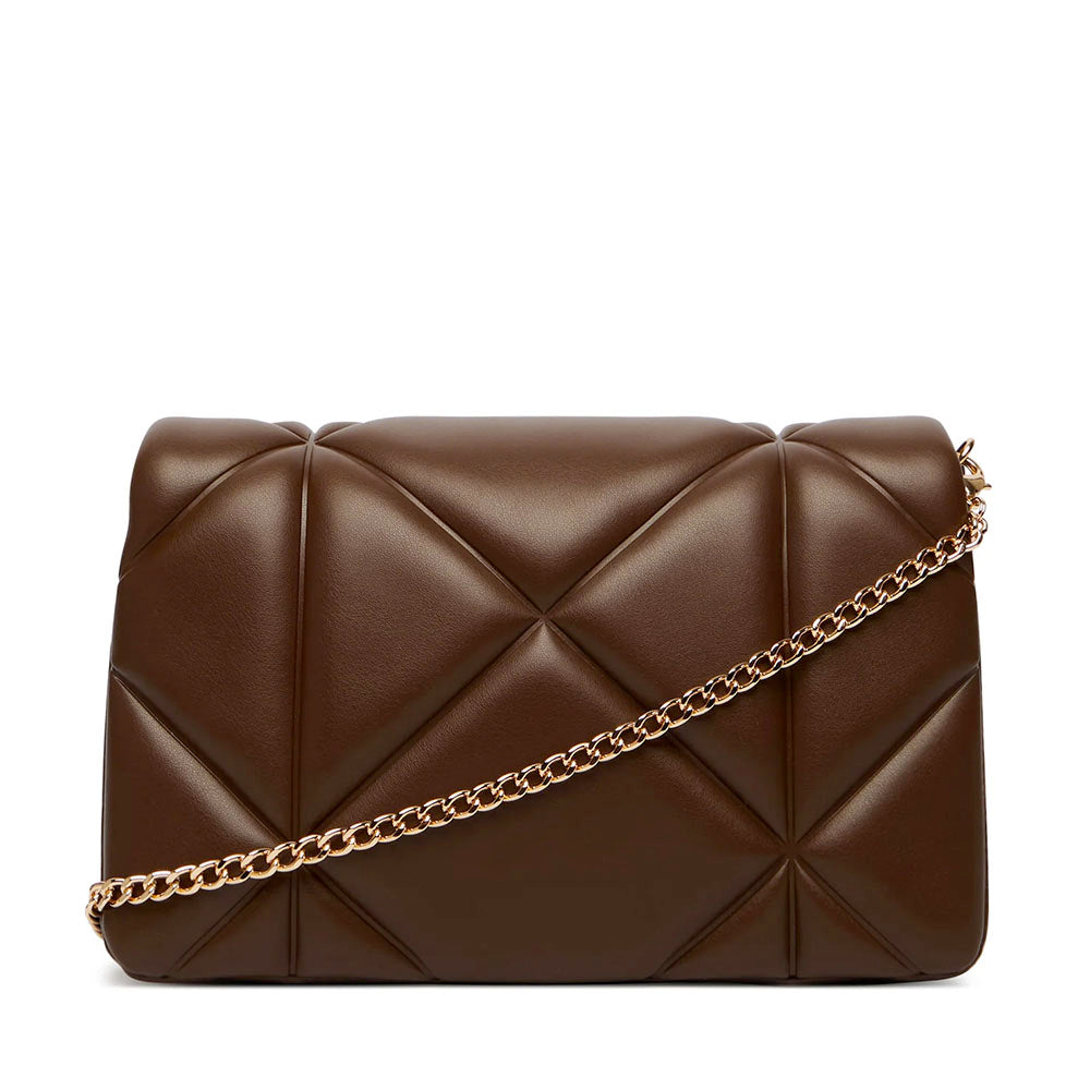 Clutch Trapuntata con Tracolla LOVE MOSCHINO linea Embossed Marrone