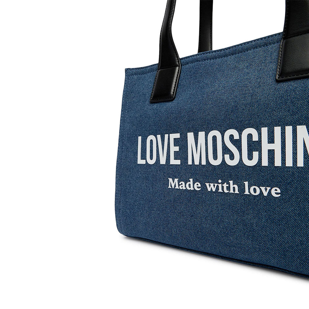 Shopping Bag Donna LOVE MOSCHINO in Denim Blu