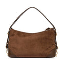Borsa Donna Hobo Media LOVE MOSCHINO linea Signature Zip in Velour Marrone