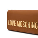 Damen-Clutch mit Umhängeriemen LOVE MOSCHINO Modell Smart Daily Bag Lettering Logo in Cognac