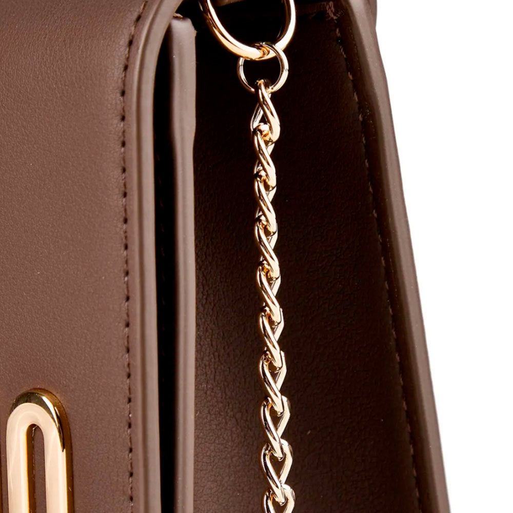 Clutch Donna con Tracolla LOVE MOSCHINO linea Smart Daily Bag Lettering Logo Marrone