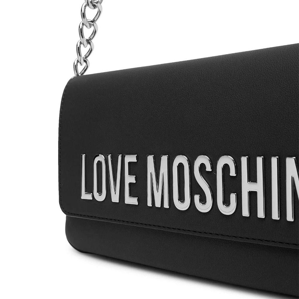 Borsa Donna a Spalla LOVE MOSCHINO linea Bold Bag colore Nero e Nikel
