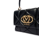 Borsa Donna a Mano con Tracolla LOVE MOSCHINO linea Embossed Trapuntata Nera