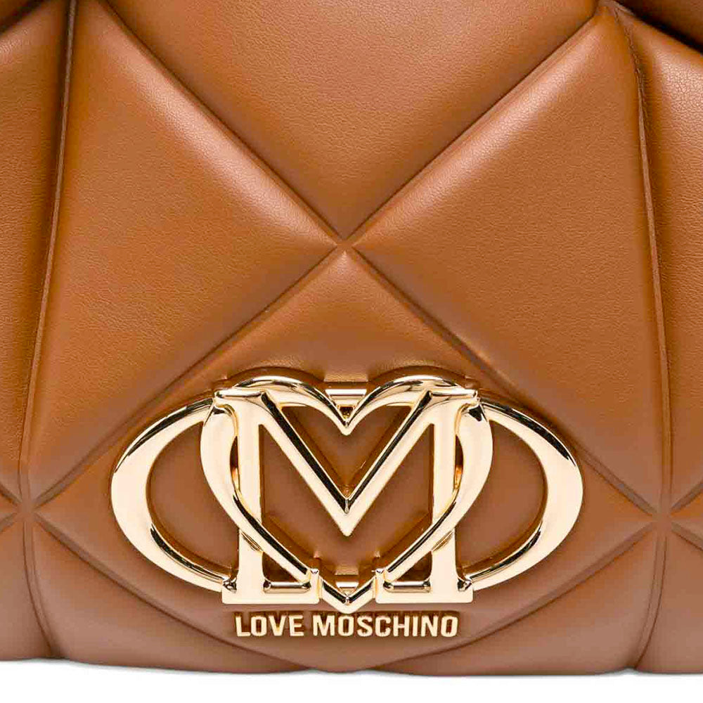 Borsa Donna Secchiello Small LOVE MOSCHINO linea Embossed Trapuntata color Cuoio