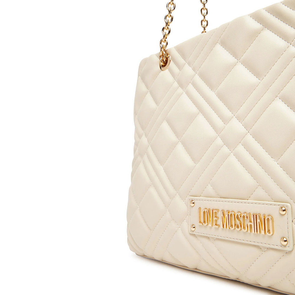 Gesteppte Damen-Shopper LOVE MOSCHINO Modell Quilted in Elfenbein