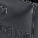 LOVE MOSCHINO Damenhandtasche mit Schulterriemen, Made with Love Linie, Schwarz und Nickel