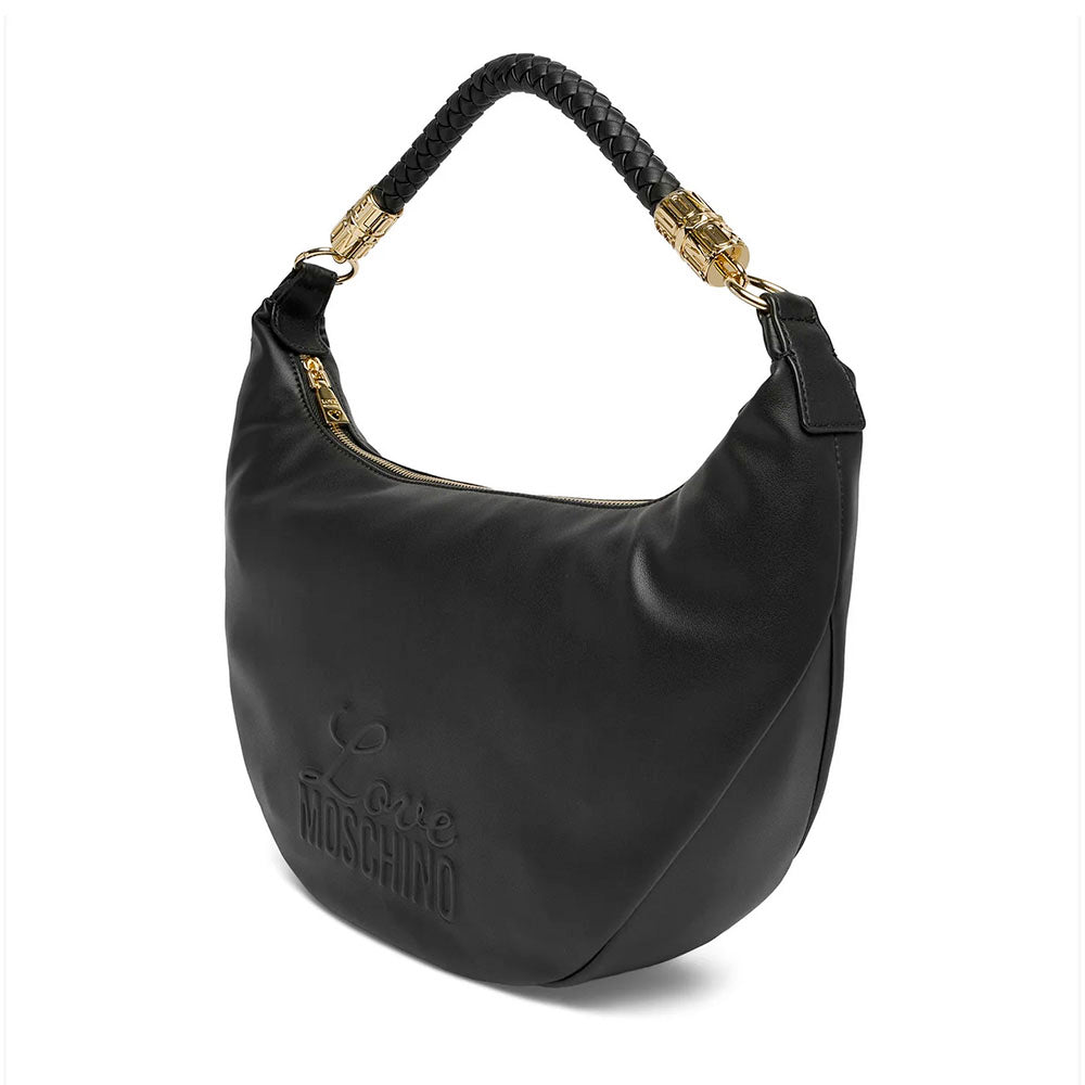 Hobo Bag Donna LOVE MOSCHINO in Ecopelle Nera