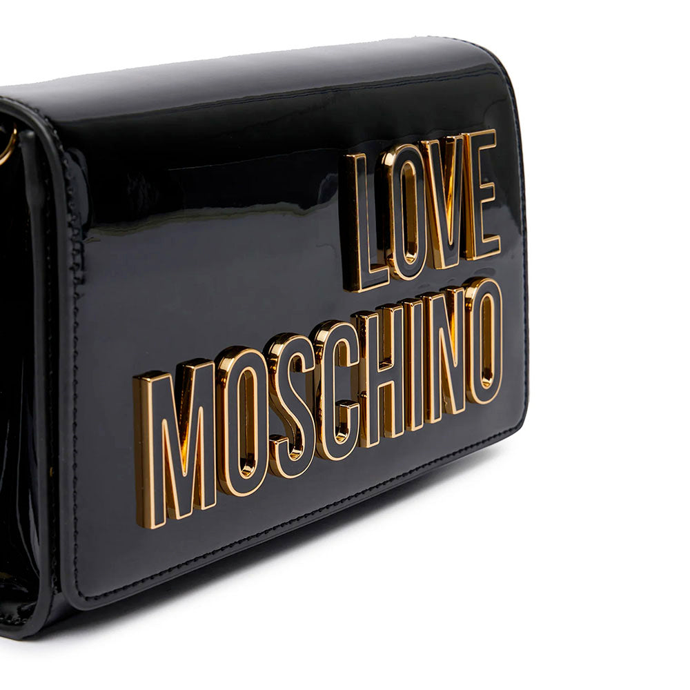 Clutch con Tracolla LOVE MOSCHINO in Vernice Nera