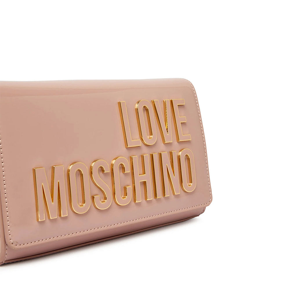 Clutch con Tracolla LOVE MOSCHINO in Vernice Rosa