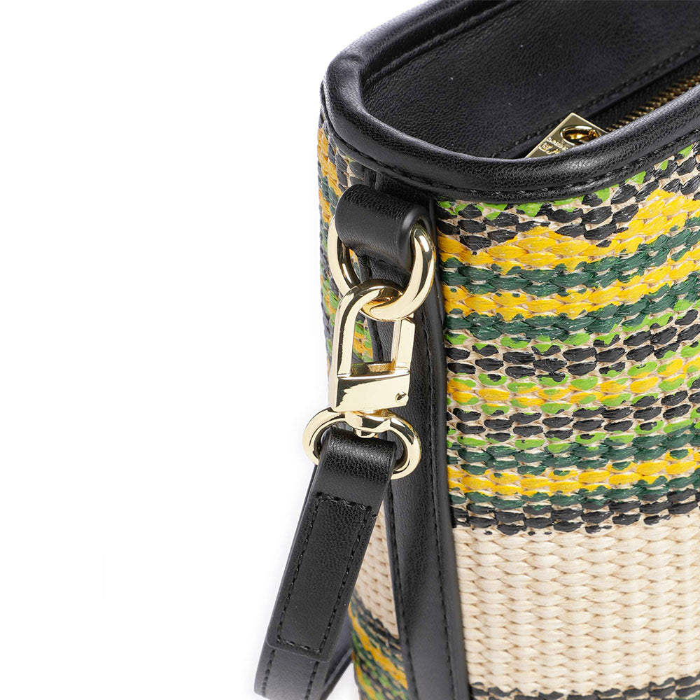 Borsa Donna a Mano LOVE MOSCHINO a Righe Nero Multicolor