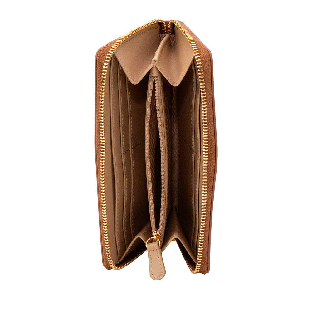 Portafoglio Donna Zip Around LOVE MOSCHINO linea Bold Love color Cuoio
