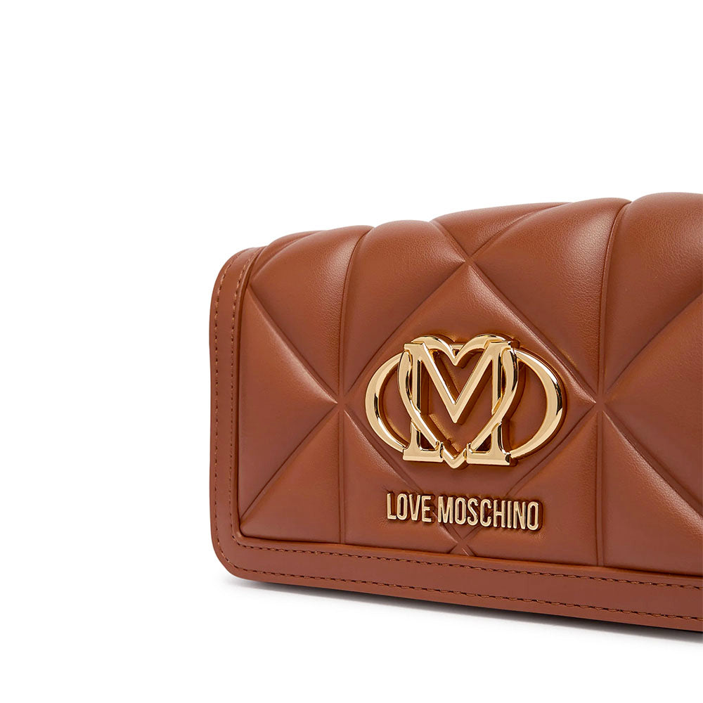 Clutch Trapuntata Donna LOVE MOSCHINO linea Embossed color Noce