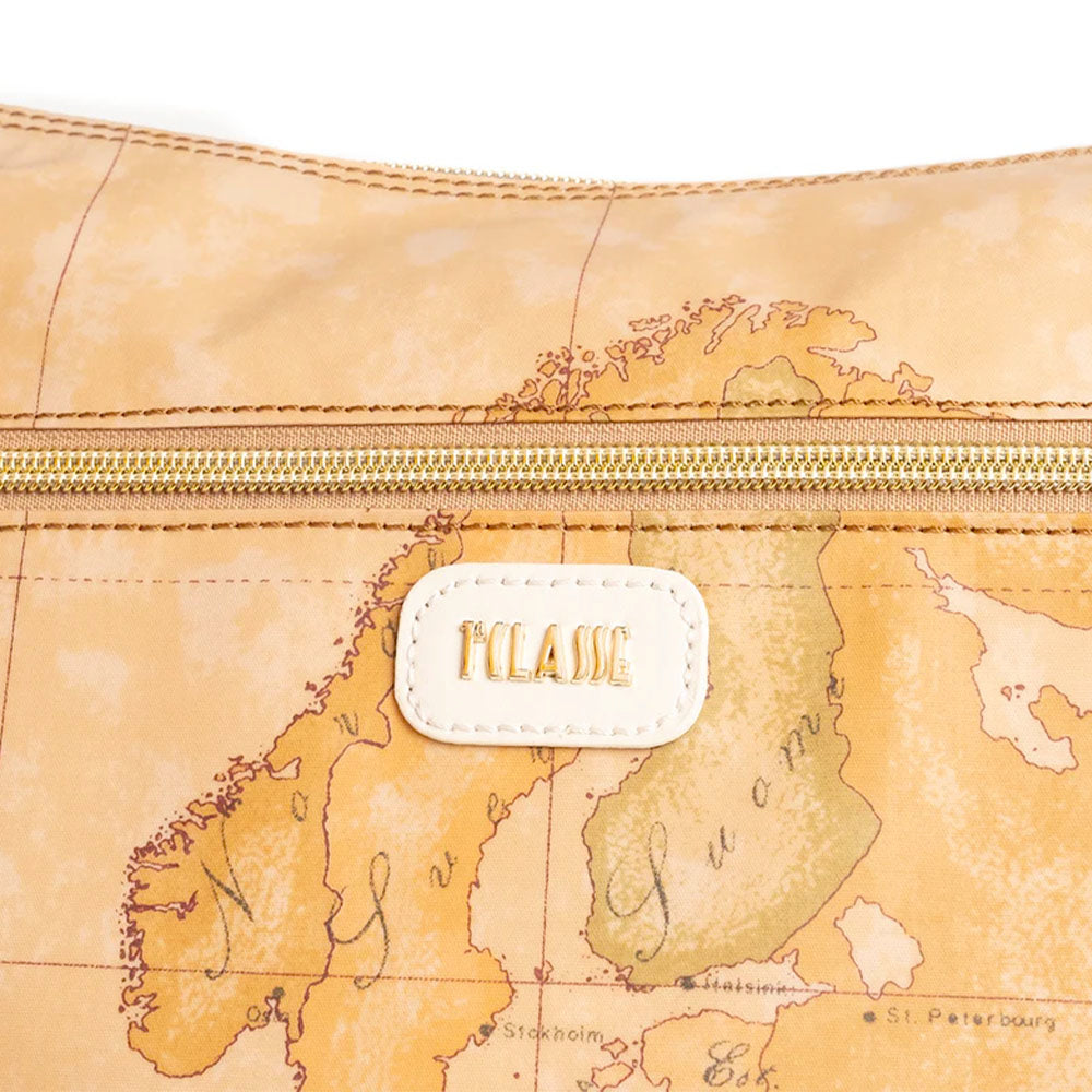 Borsa Donna Mezzaluna Grande 1A Classe Alviero Martini linea Soft Petals in Tessuto Soft Geo Classic e Avorio LE54