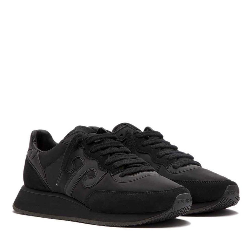 Sneakers Uomo WUSHU RUYI Master 715 in Nylon e Suede Dark Black
