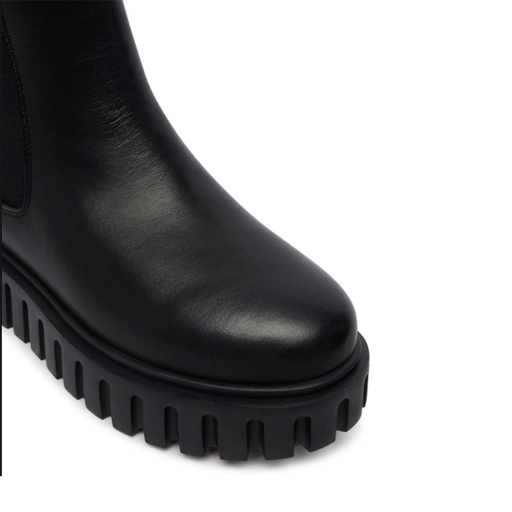 Stivaletti Beatles PATRIZIA PEPE Girl linea Fly Zeppa in Pelle Nera