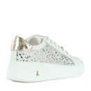 Sneakers Platform PATRIZIA PEPE Girl in Pelle Bianca con Inserti Trasparenti con Pietre Applicate
