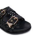 Ciabatte Doppia Fascia PATRIZIA PEPE Girl linea Fly Sandal in Ecovitello Intrecciato Nero