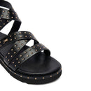 Sandali Donna PATRIZIA PEPE Girl linea Fly Micro in Eco Nappa Nera con Borchie