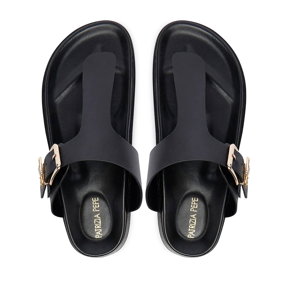 Ciabatte Infradito PATRIZIA PEPE Girl linea Fly Birkilux in Pelle Nera