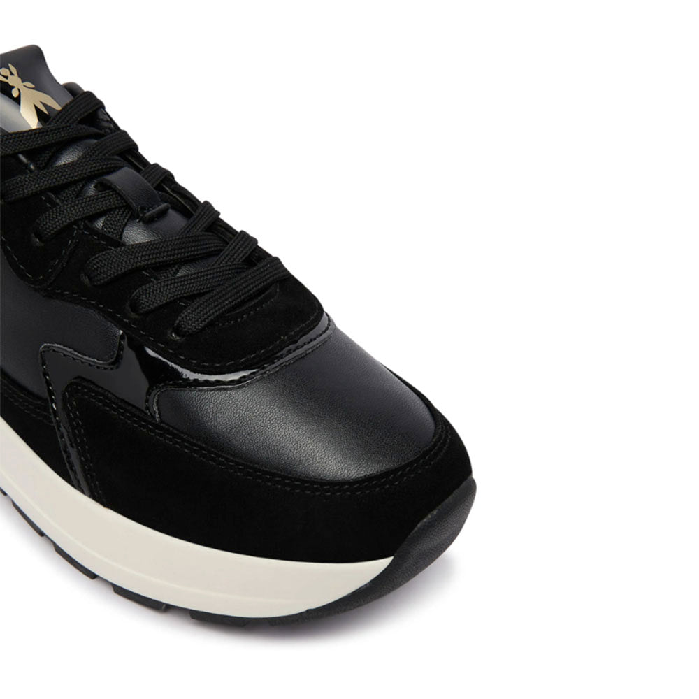 Sneakers Running PATRIZIA PEPE Girl linea Fly Run in Pelle e Suede Nero Platino