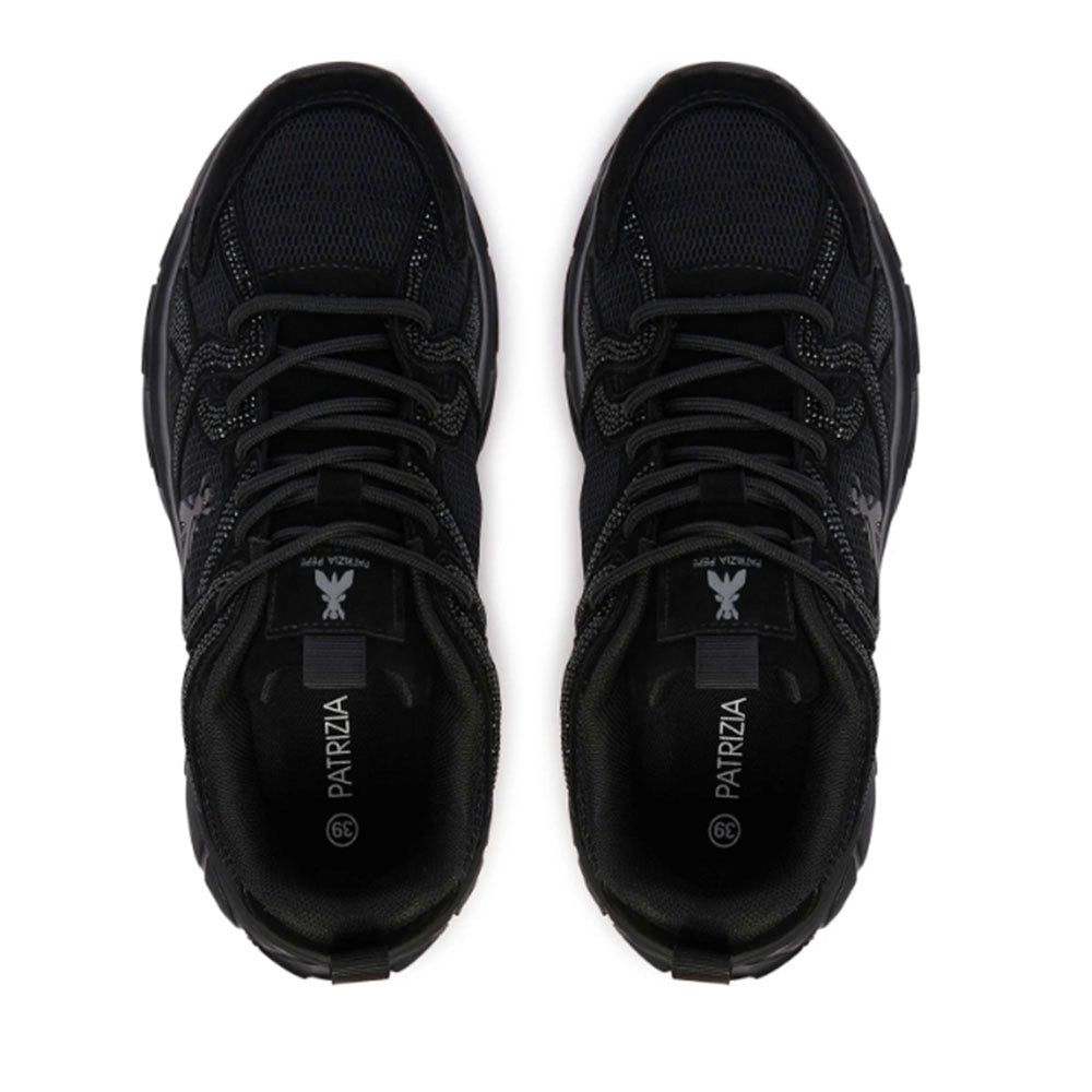 Sneakers Running PATRIZIA PEPE Girl linea Fly Run Tech in Mesh e Suede Nero