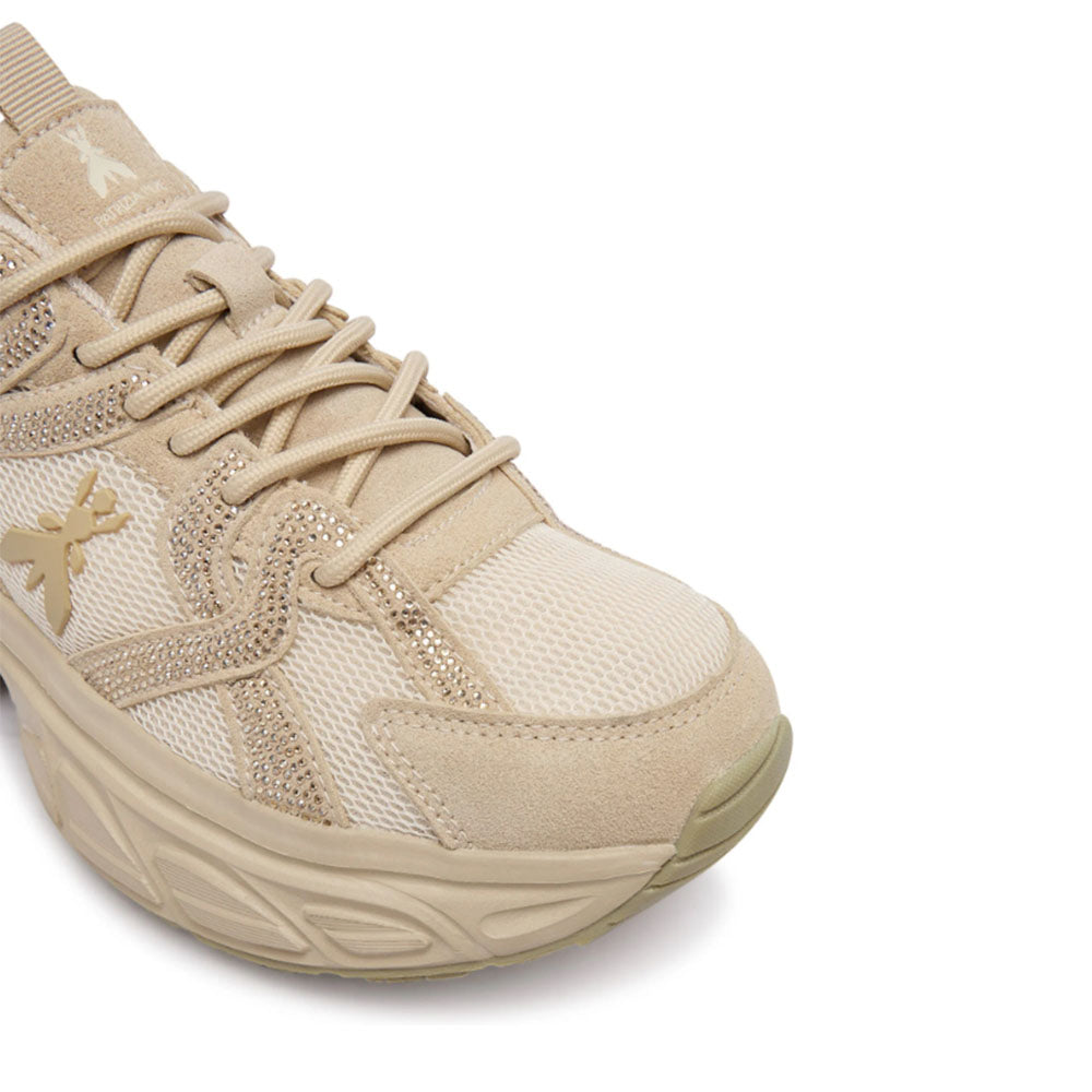 Sneakers Running PATRIZIA PEPE Girl linea Fly Run Tech in Mesh e Suede Beige