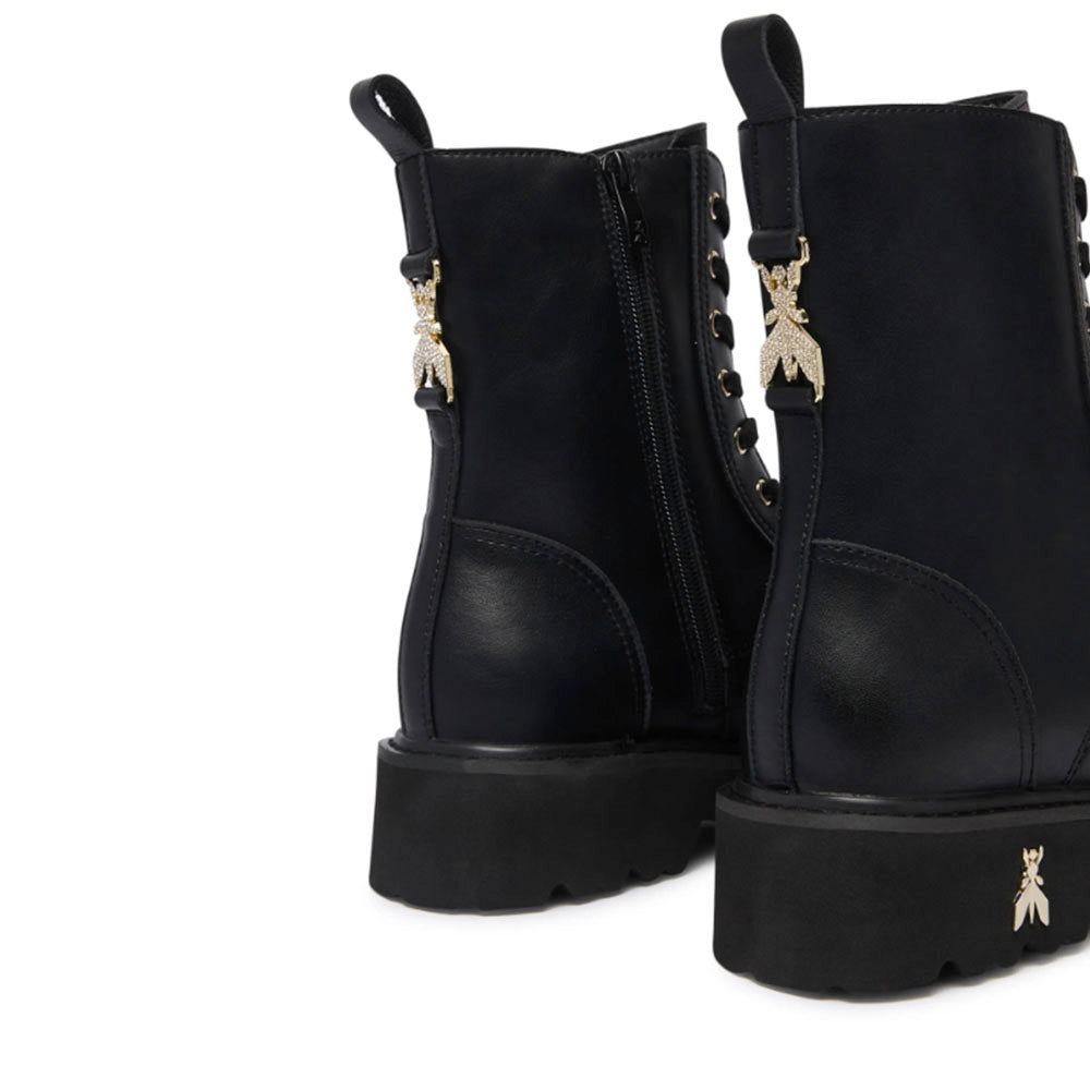 Anfibi PATRIZIA PEPE Girl linea Fly Cult Strass in Pelle Nera
