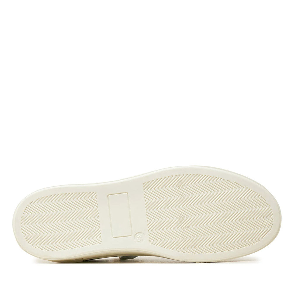 PATRIZIA PEPE Mädchen-Sneaker Fly-Line-Sneaker aus weißem Leder mit Schmuckapplikationen
