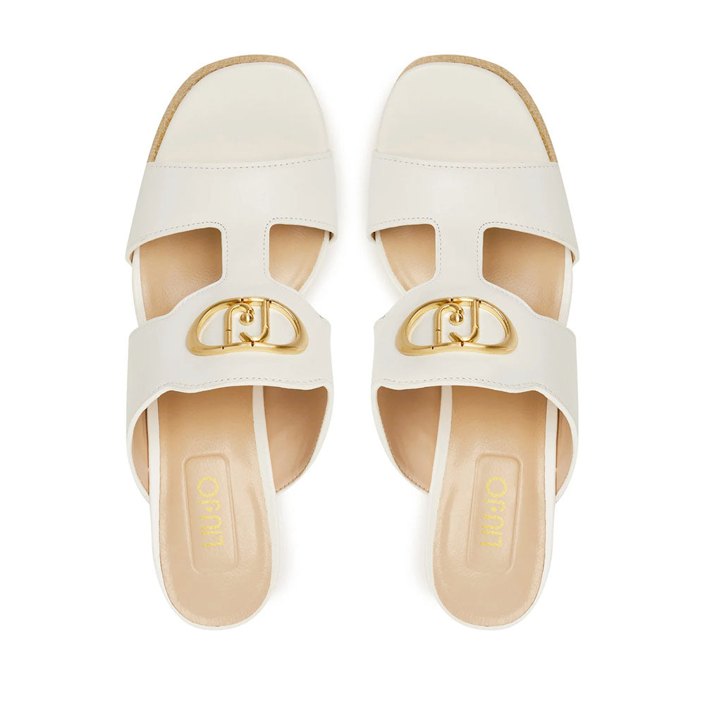 LIU JO Karen 08 Keilsandalen aus weißem Leder