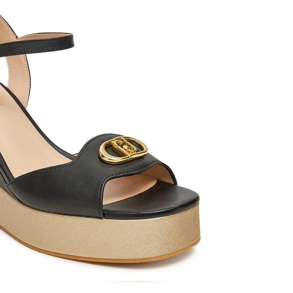 Sandali con Zeppa LIU JO Karen 11 in Pelle Nera