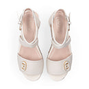 Sandali Donna con Zeppa LIU JO Bali 01 in Pelle color Latte