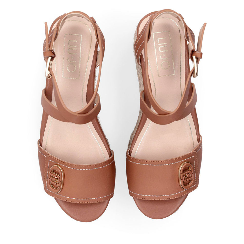 Sandali Donna con Zeppa LIU JO Bali 01 in Pelle color Cuoio