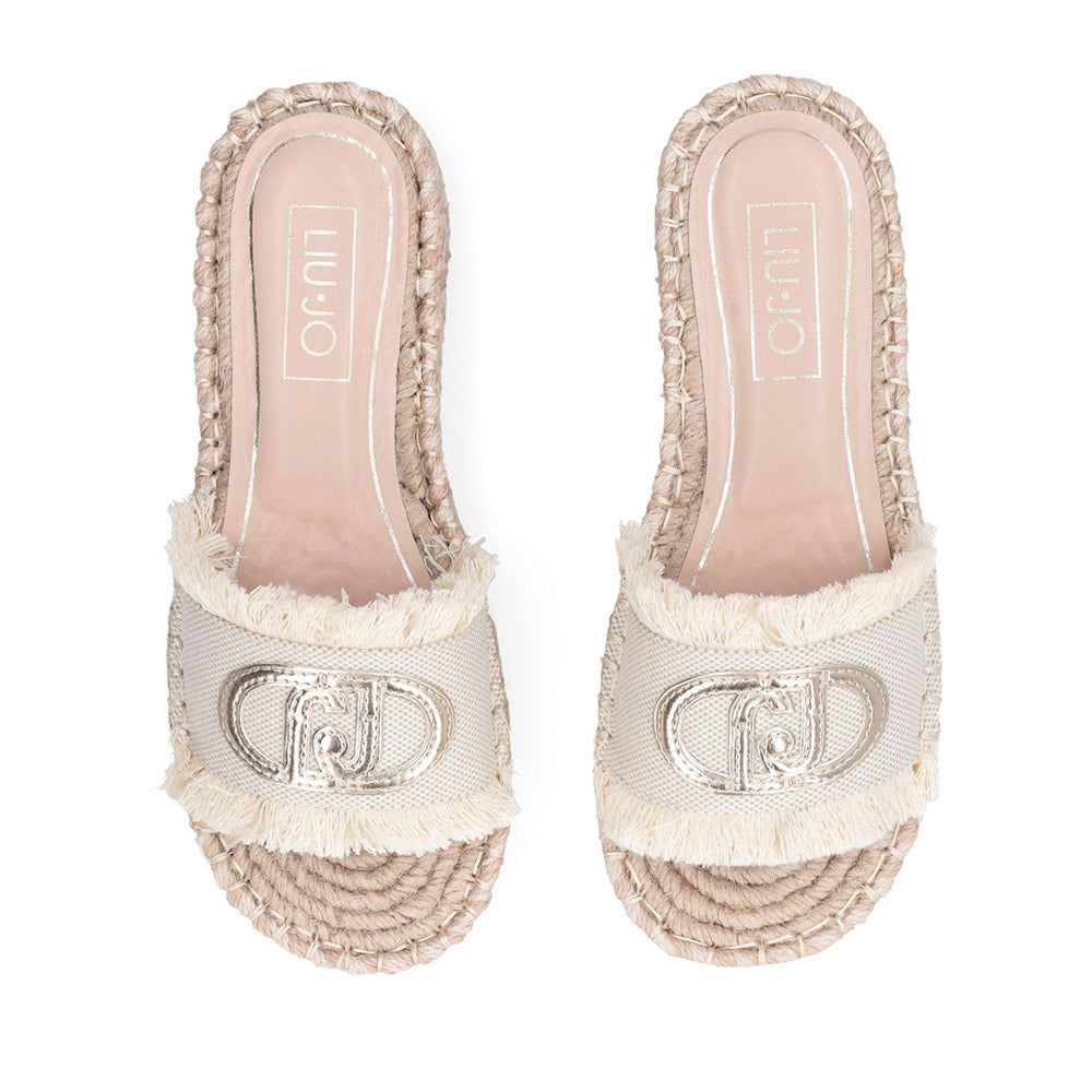 Ciabatte Donna Modello Espradillas LIU JO Paros 02 in Canvas Bianco