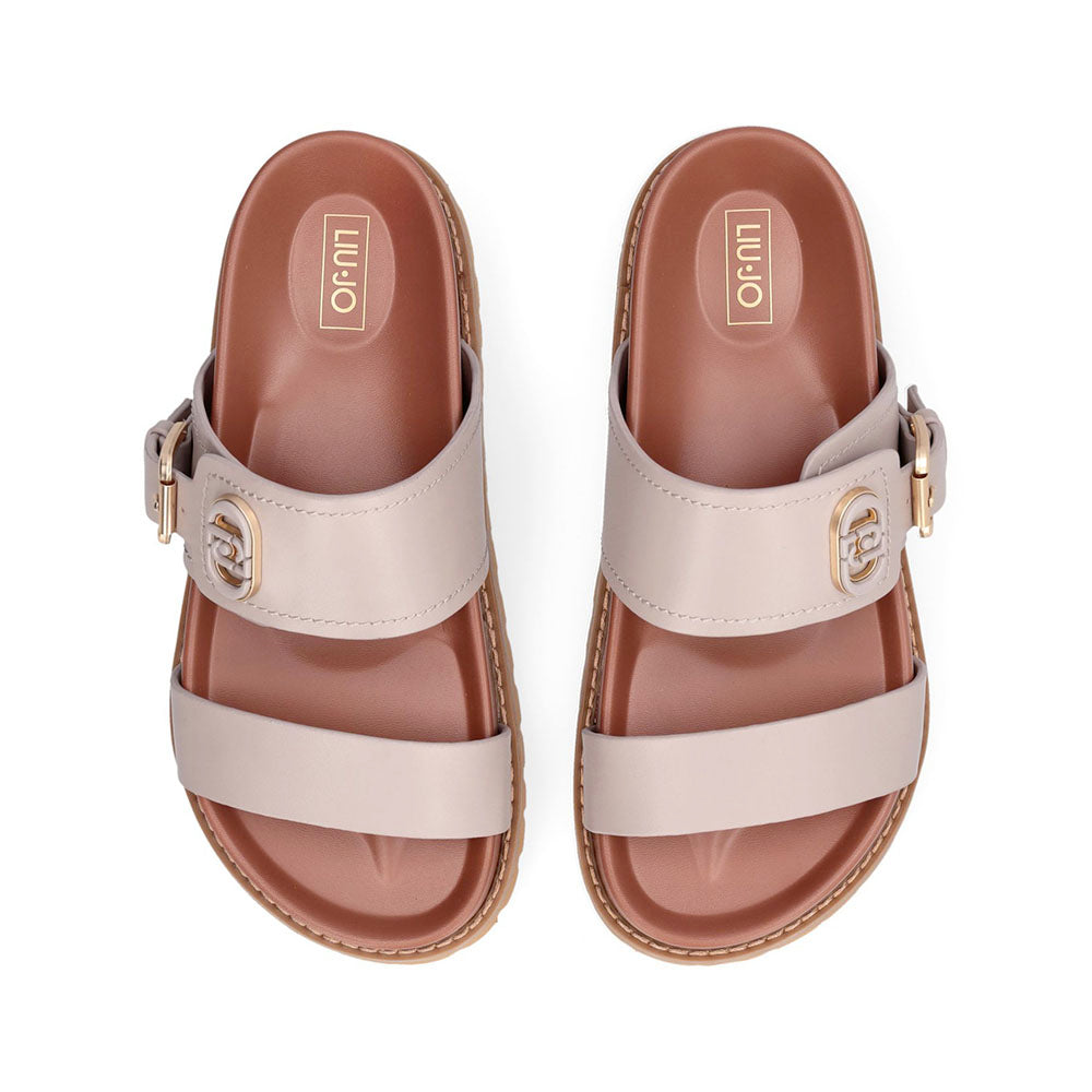 Ciabatte Donna Doppia Fascia LIU JO Livia 02 in Pelle Beige