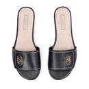 Ciabatte Donna Flat LIU JO Sandy 03 in Pelle Nera