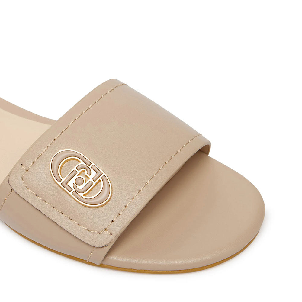 Ciabatte Donna Flat LIU JO Sandy 03 in Pelle Beige