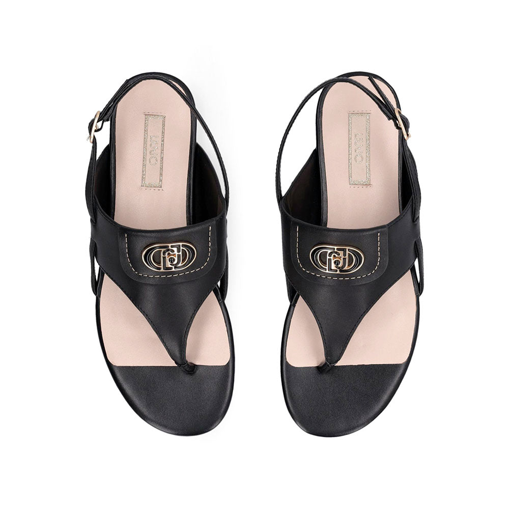 Sandali Donna Flat LIU JO Sandy 10 in Pelle Nera