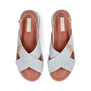 Sandali Donna con Zeppa LIU JO Flo 03 in Denim Monogram Light Blue